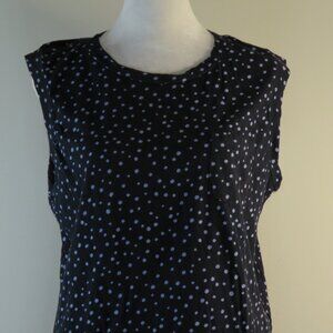 Loft Women's Sleeveless Dotted Dark Blue Pullover Top Size M (C1343)